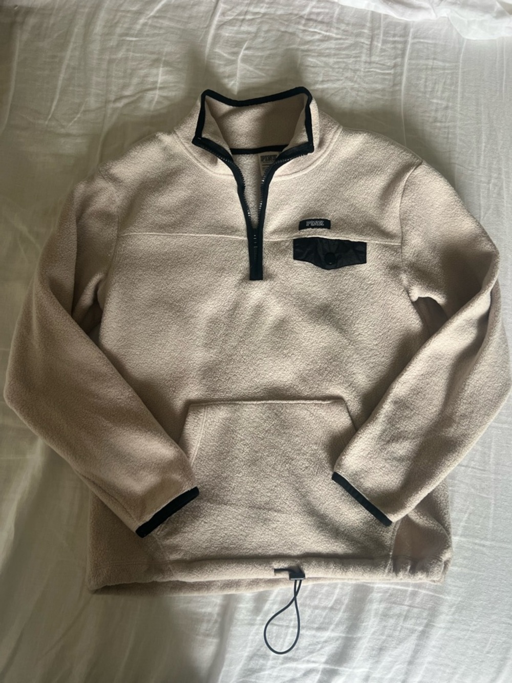 Women’s XS Beige Fleece Quarter-Zip Pullover